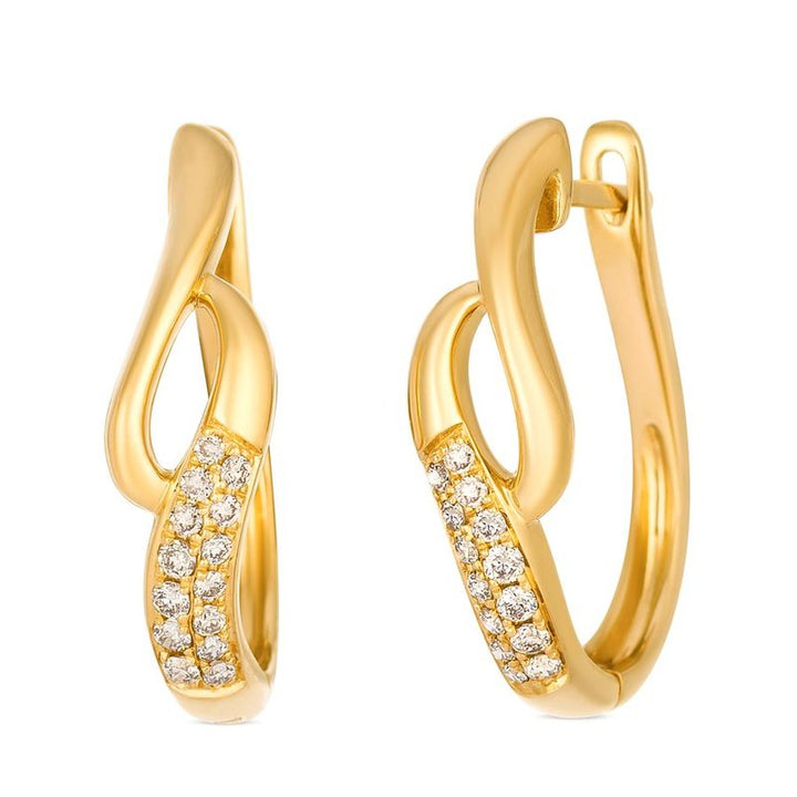 Le Vian® Nude Diamonds™ Earrings in 14K Honey Gold™ – 1/5ct Sleek, sculptural, and beautifully modern — these Le Vian® earrings feature 1/5 cts. of sparkling Nude Diamonds™ set within an elegant twisted silhouette