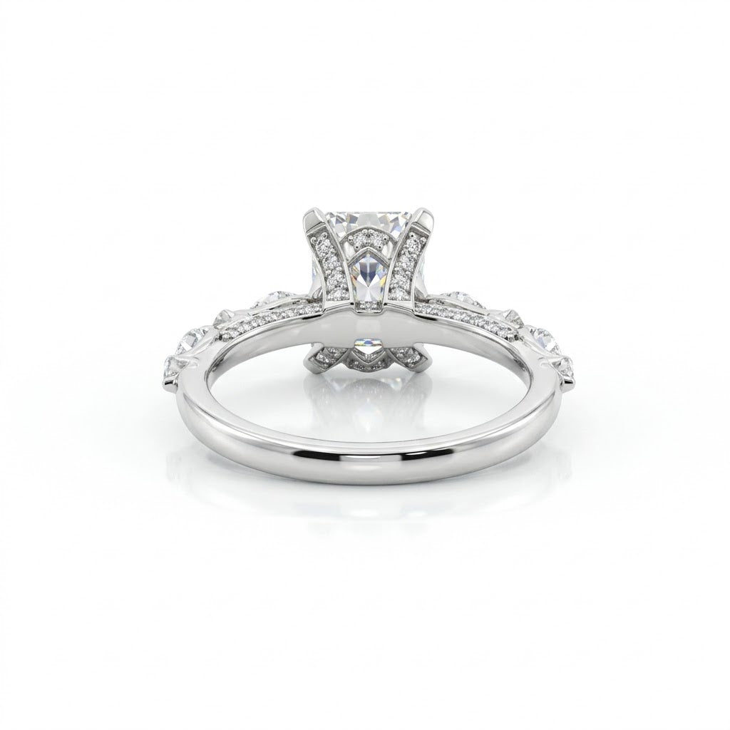EMERALD-CUT LAB-GROWN DIAMOND ENGAGEMENT RING | 3.63CTTW | 14K WHITE GOLD | LGD-HR4015E300-GW6 - Brownee Jewelers