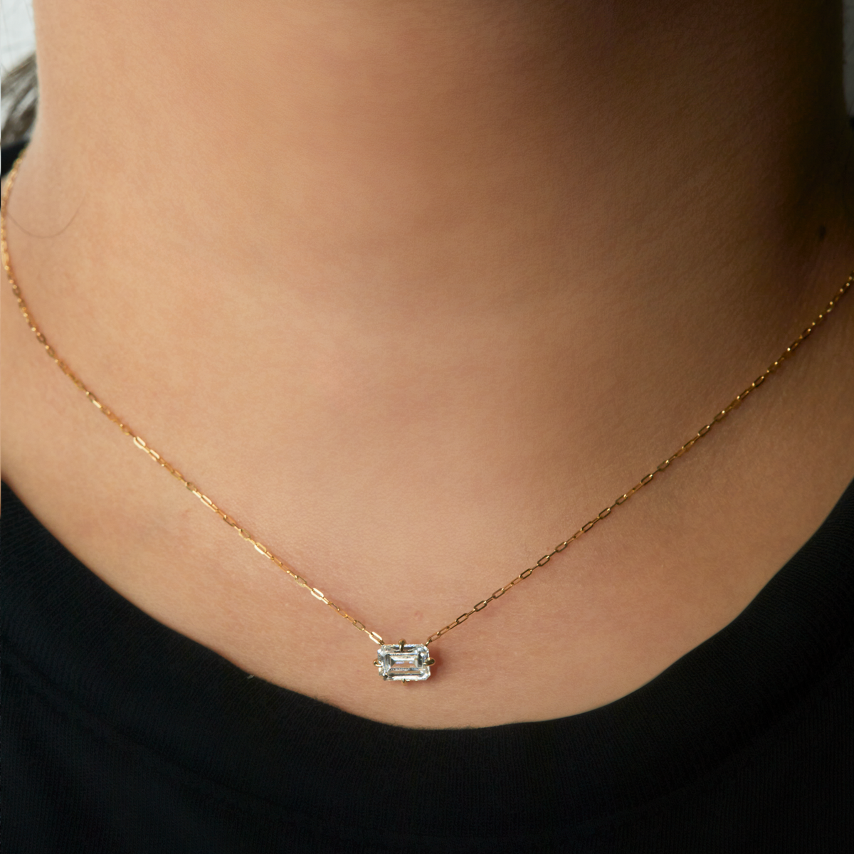 Emerald Cut Diamond Pendant