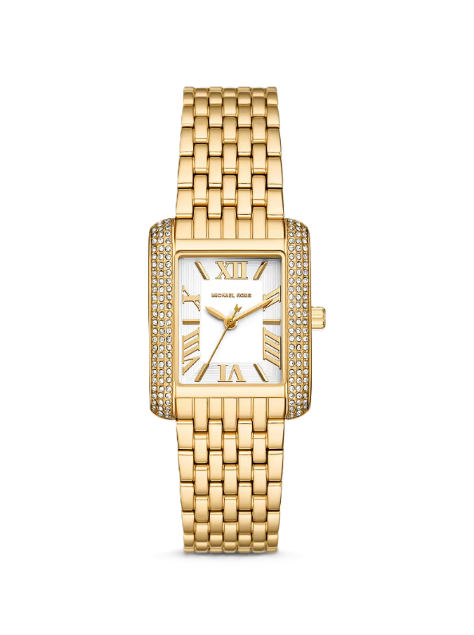 Petite Emery Pavé Watch | Michael Kors | Gold-Tone Stainless Steel | 27mm Case | Crystal Pavé Bezel - Brownee Jewelers
