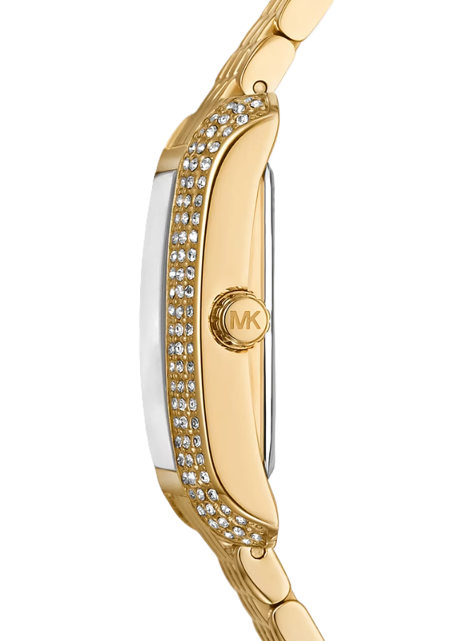 Petite Emery Pavé Watch | Michael Kors | Gold-Tone Stainless Steel | 27mm Case | Crystal Pavé Bezel - Brownee Jewelers