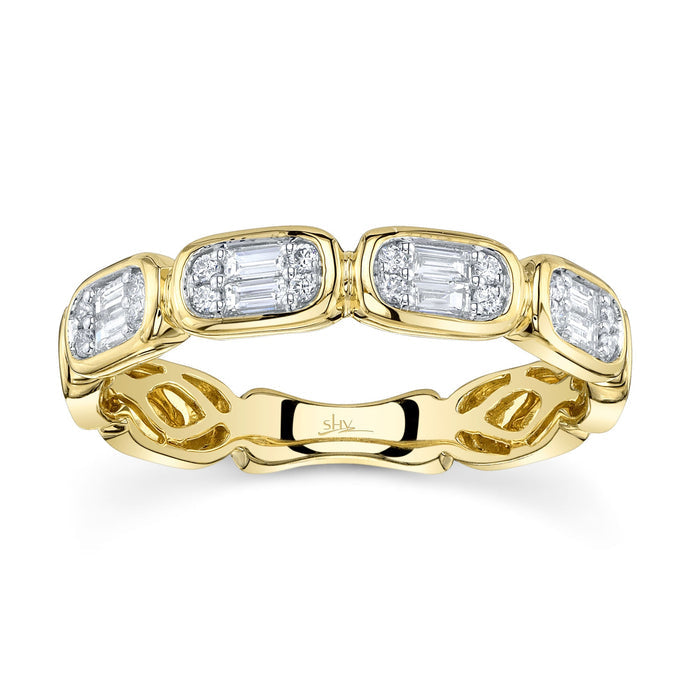 SHY CREATION ALEERA | 0.29CT DIAMOND BAGUETTE BAND | 14K YELLOW GOLD | SC55027009RD - Brownee Jewelers