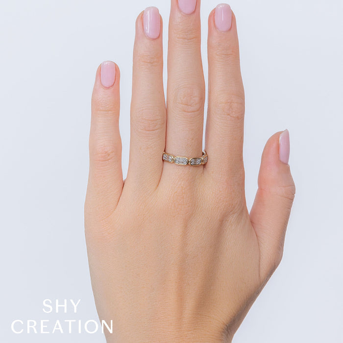 SHY CREATION ALEERA | 0.29CT DIAMOND BAGUETTE BAND | 14K YELLOW GOLD | SC55027009RD - Brownee Jewelers