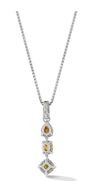 Sterling Silver Earth tone gemstone drop necklace 