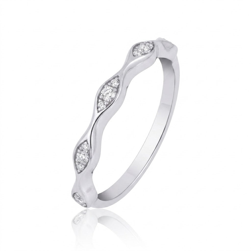 Lab-Grown Diamond Wave Band Ring