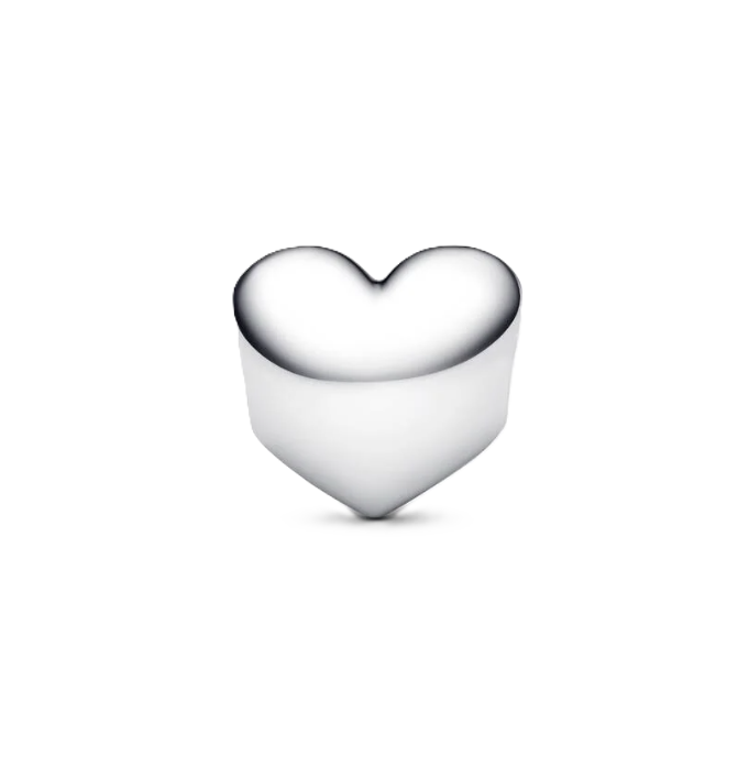 Pandora February Birthstone Heart Charm in Sterling Silver with a Purple Man-Made Crystal