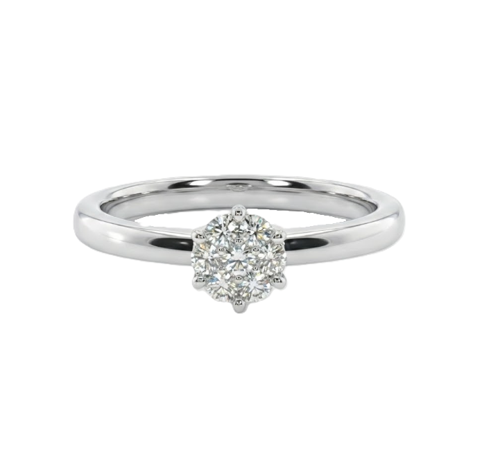 Round Diamond Cluster Ring
