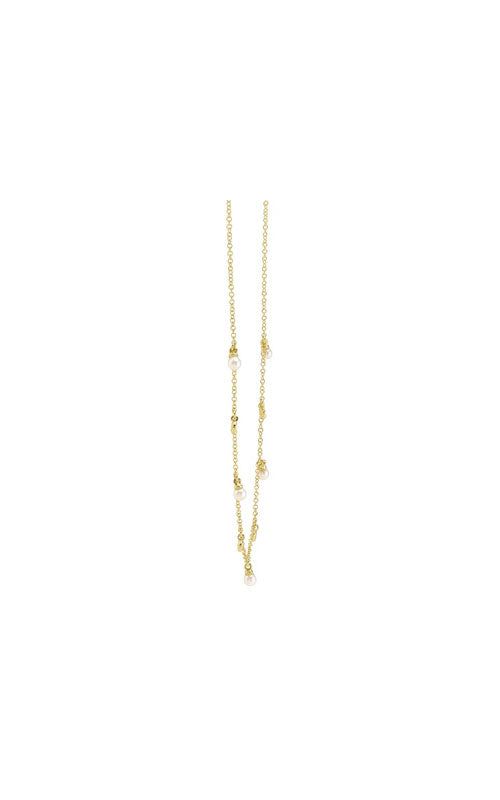 0.04 TOTAL CARAT WEIGHT DIAMOND & CULTURED PEARL NECKLACE IN 14K YELLOW GOLD