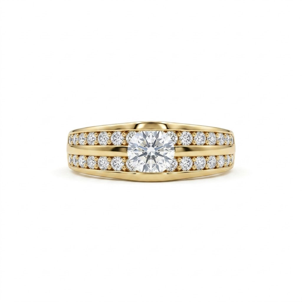 Round Diamond Engagement Ring 0.51 CT in 14K Yellow Gold
