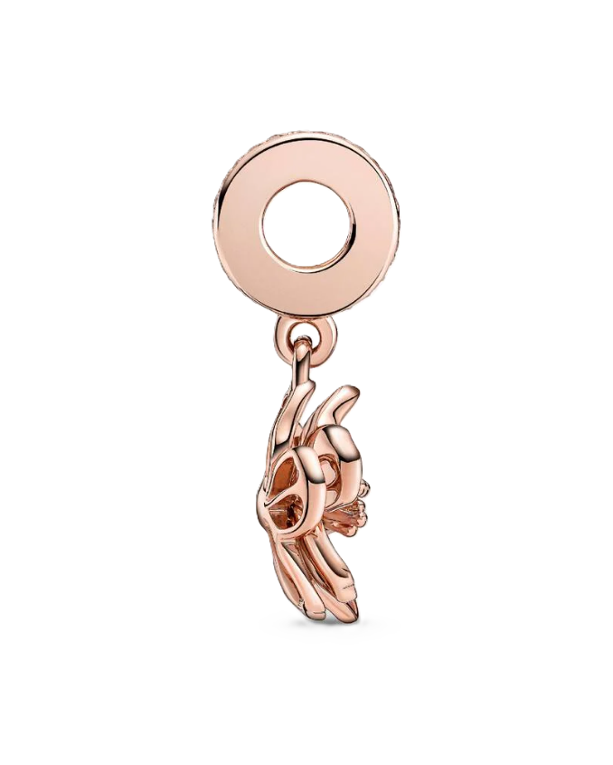 Pandora Movable Cherry Blossom Dangle Charm in Sterling Silver with 14K Rose Gold-Plating