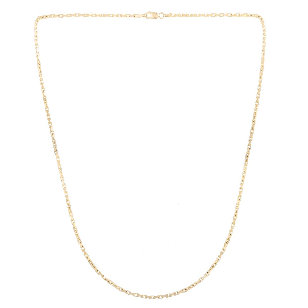 18 Inch French Cable Chain Necklace in 10K Yellow Gold with 1.9 Millimeter Width and a Lobster Clasp