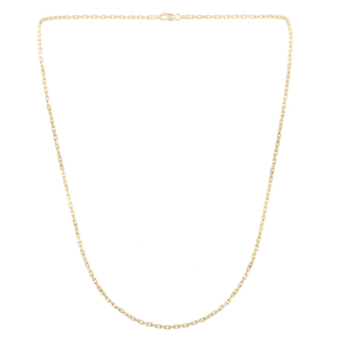 18 Inch French Cable Chain Necklace in 10K Yellow Gold with 1.9 Millimeter Width and a Lobster Clasp
