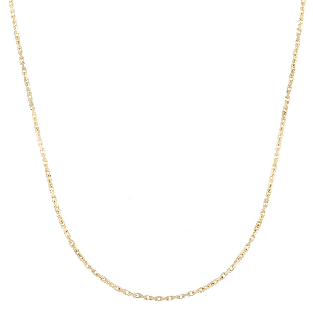 18 Inch French Cable Chain Necklace in 10K Yellow Gold with 1.9 Millimeter Width and a Lobster Clasp
