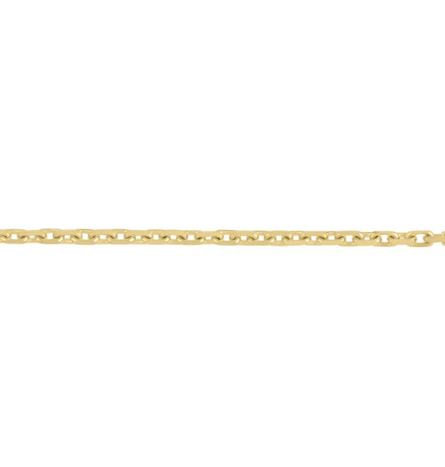 18 Inch French Cable Chain Necklace in 10K Yellow Gold with 1.9 Millimeter Width and a Lobster Clasp