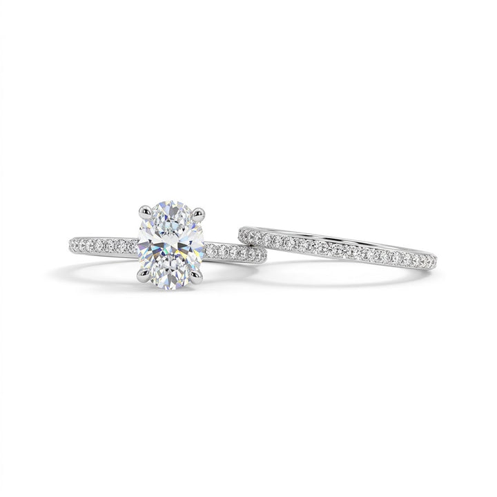 Oval Diamond Bridal Set | 14K White Gold | 1.52 CT Oval Center Diamond | 31417L - Brownee Jewelers