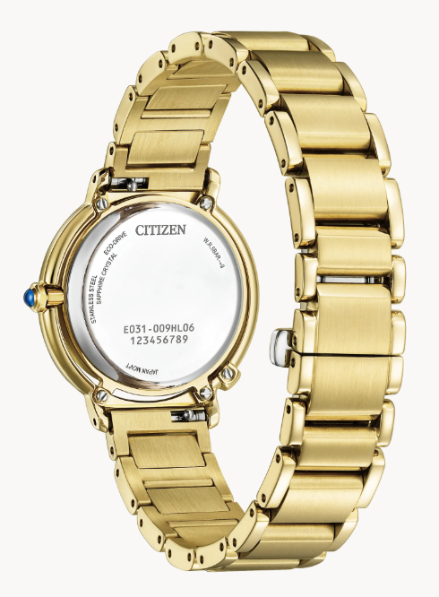 Classic lines and hints of romance make this newest piece to our women’s collection, the Citizen L Arcly, a glamorous addition of sustainable luxury