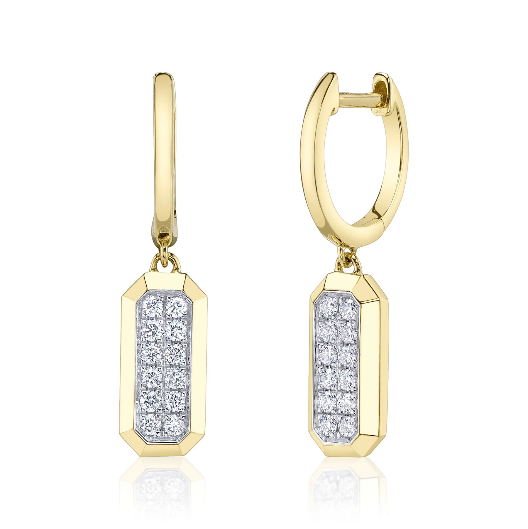 SHY CREATION | 0.25CT DIAMOND GEO CUT EARRINGS | 14K YELLOW GOLD | SC55027597RD - Brownee Jewelers