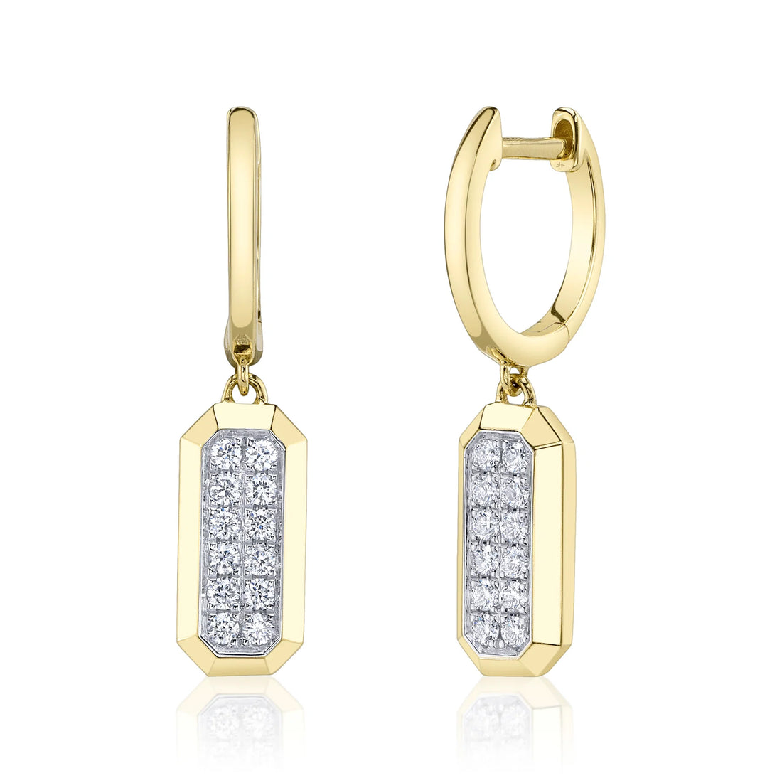 SHY CREATION | 0.25CT DIAMOND GEO CUT EARRINGS | 14K YELLOW GOLD | SC55027597RD - Brownee Jewelers