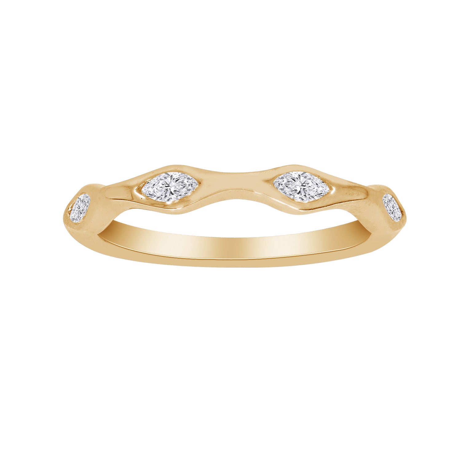 Marquise Lab-Grown Diamond Contoured Band Ring