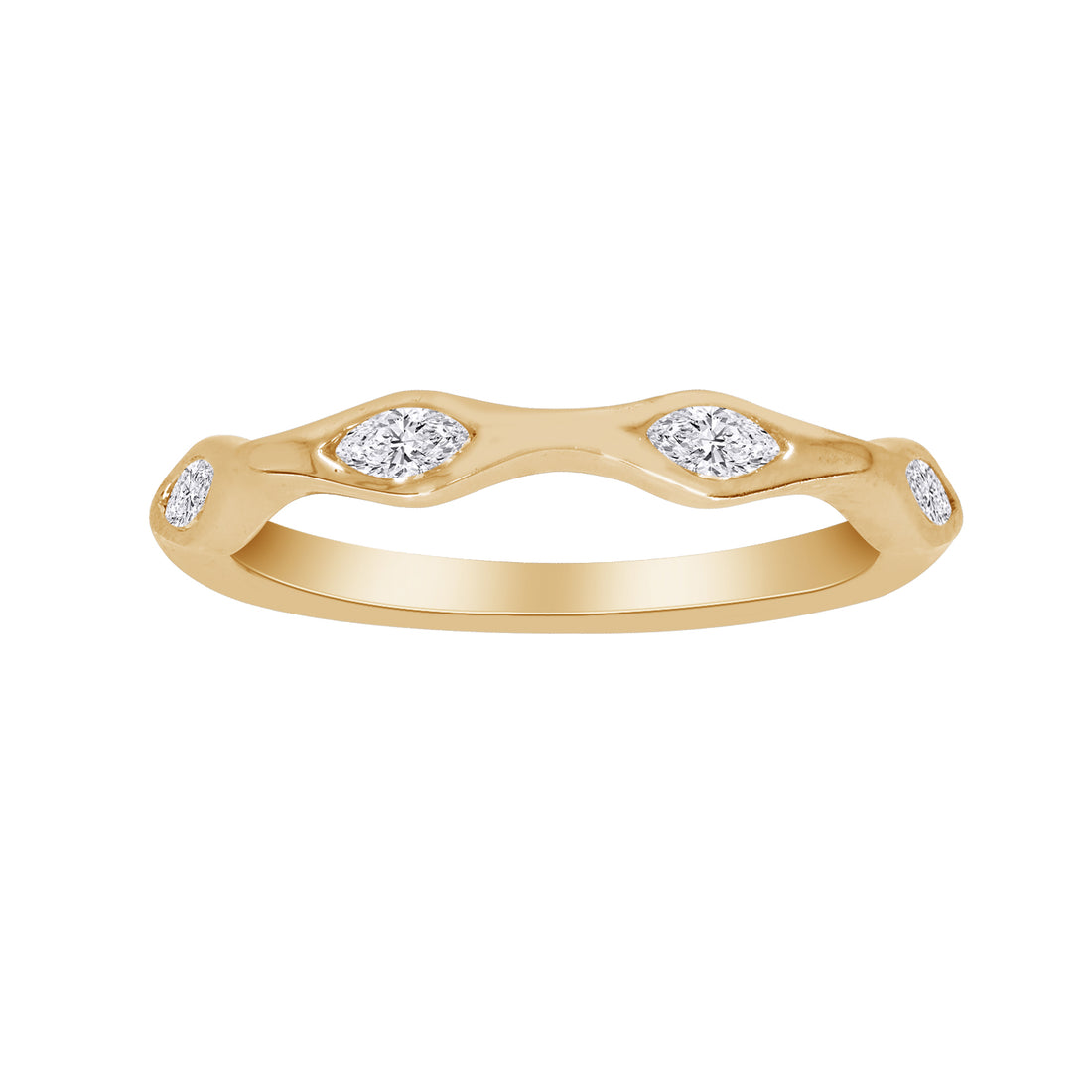 Marquise Lab-Grown Diamond Contoured Band Ring