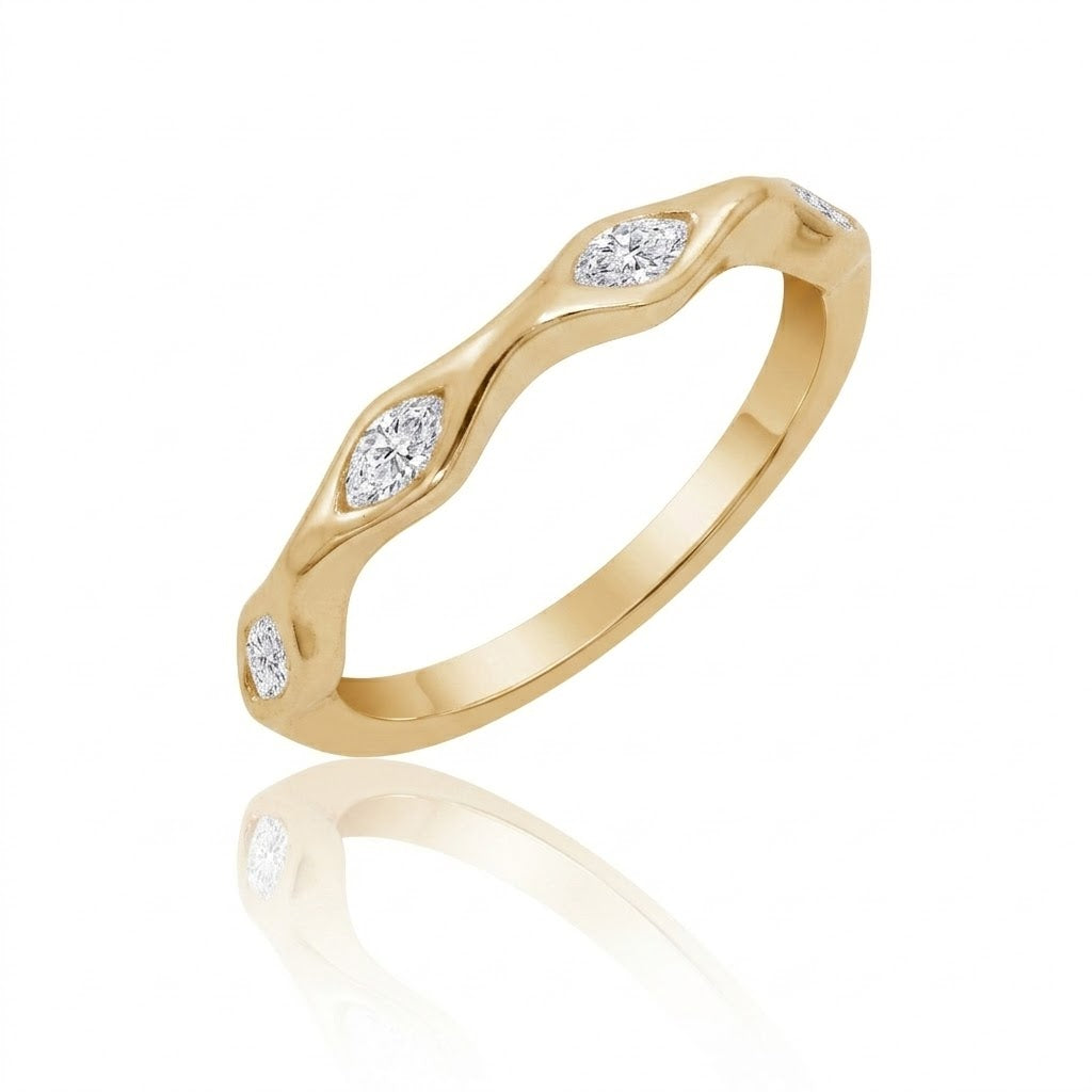Marquise Lab-Grown Diamond Contoured Band Ring