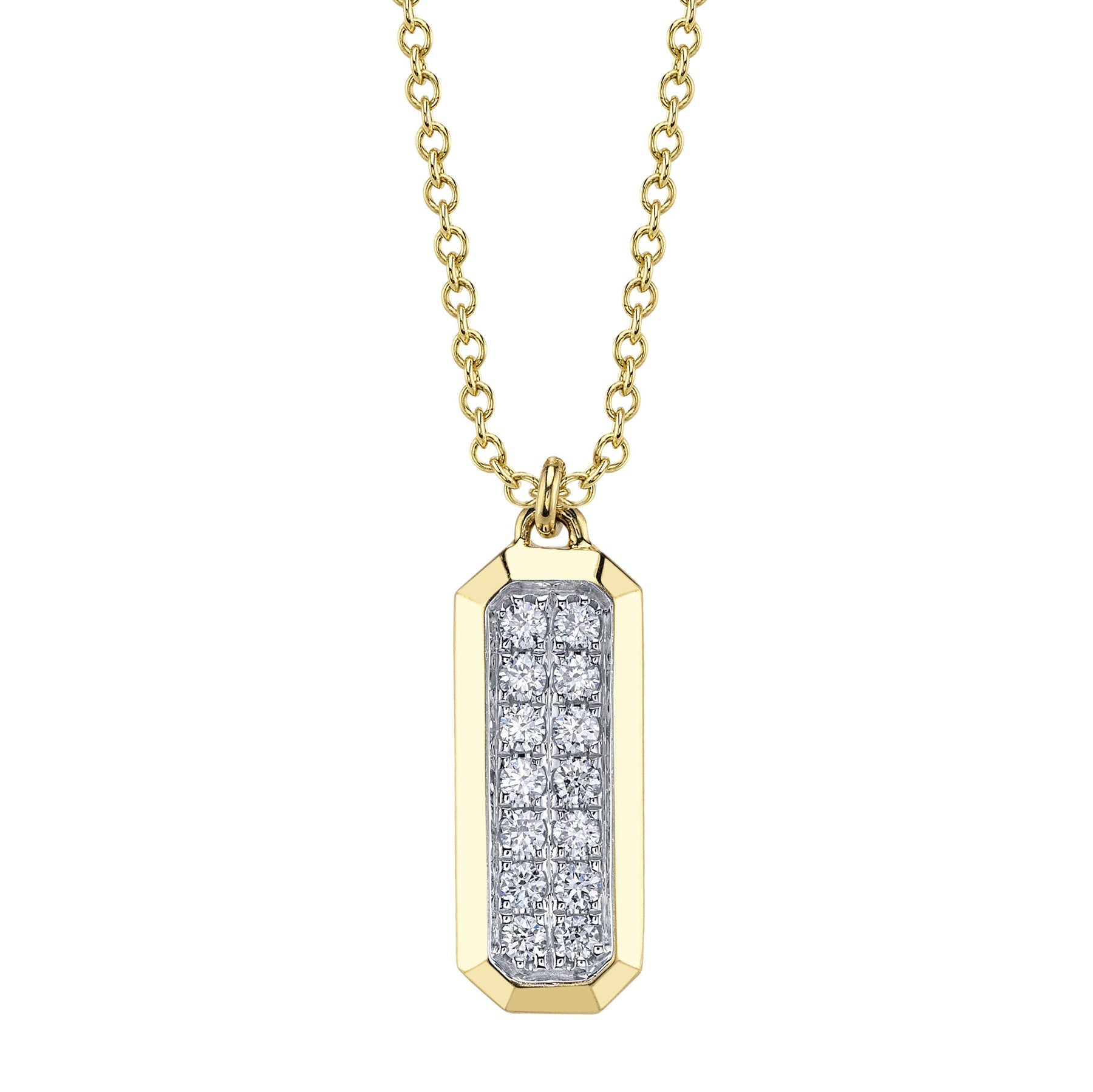 SHY CREATION | 0.15CT DIAMOND GEO CUT NECKLACE | 14K YELLOW GOLD | SC55027594RD - Brownee Jewelers