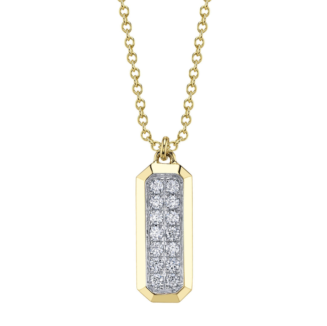 SHY CREATION | 0.15CT DIAMOND GEO CUT NECKLACE | 14K YELLOW GOLD | SC55027594RD - Brownee Jewelers