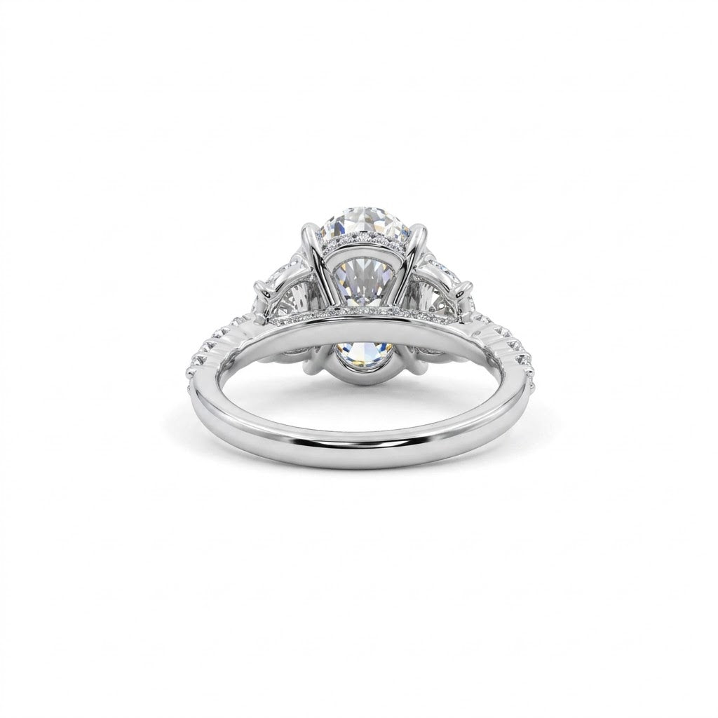 OVAL LAB-GROWN DIAMOND ENGAGEMENT RING | 5.75CTTW | 14K WHITE GOLD | LGD-HR3003O400-GW6 - Brownee Jewelers