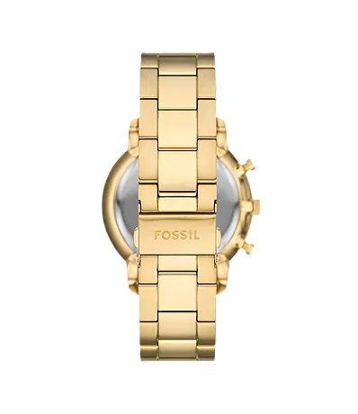 Neutra Chronograph Watch | Fossil | Gold-Tone Stainless Steel | Black Dial | 22mm Bracelet - Brownee Jewelers