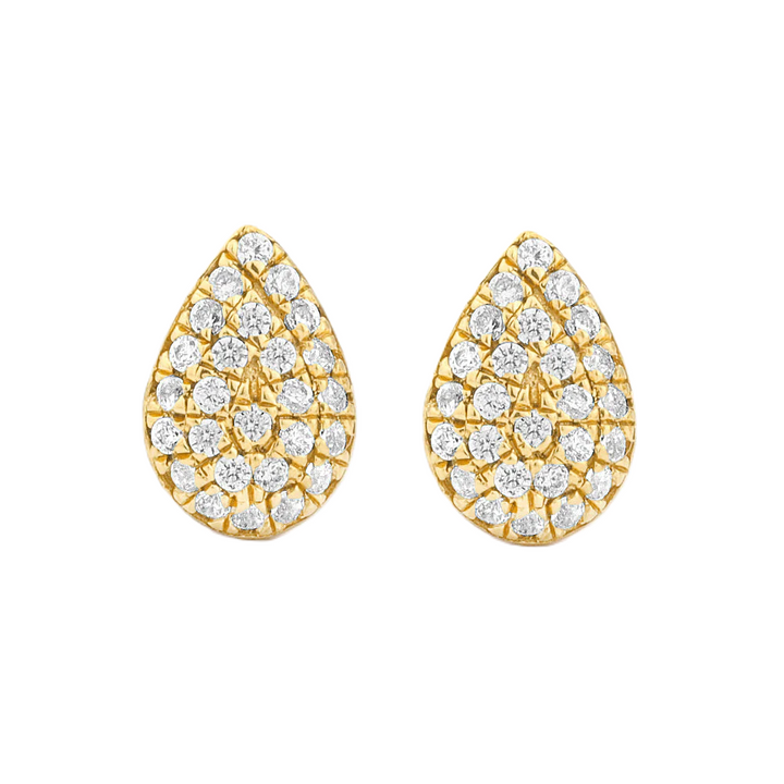 Diamond Pavé Teardrop Stud Earrings