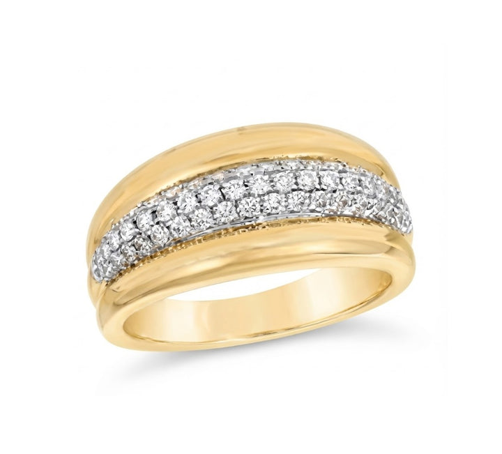 Diamond Channel-Set Band | 14K Yellow Gold | 0.50 ctw | Wedding / Anniversary Ring - Brownee Jewelers