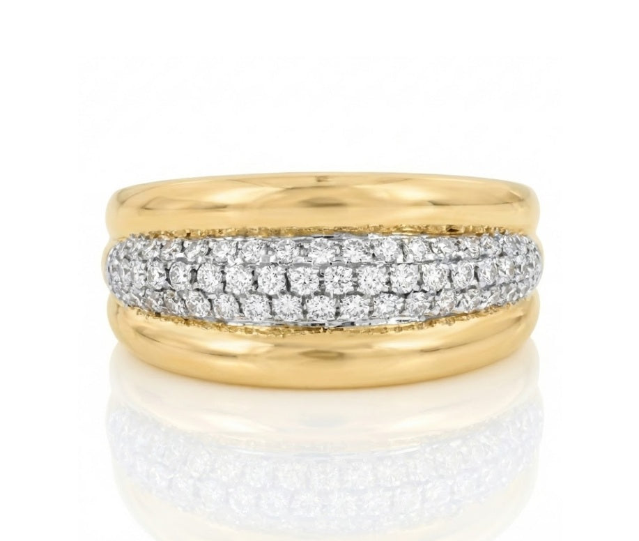 Diamond Channel-Set Band | 14K Yellow Gold | 0.50 ctw | Wedding / Anniversary Ring - Brownee Jewelers