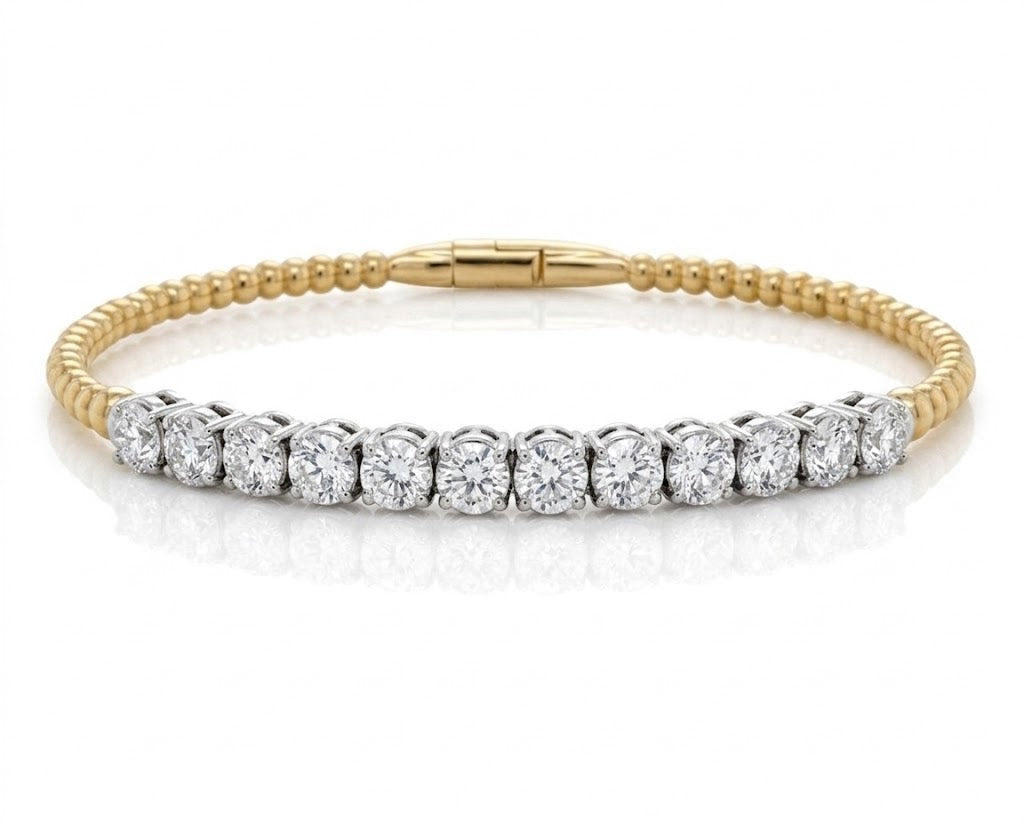 Beaded Flexible Bangle Bracelet