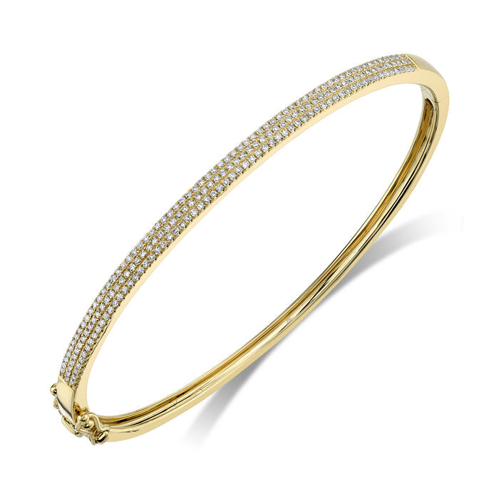 0.52 TOTAL CARAT WEIGHT DIAMOND PAVE BANGLE IN 14K YELLOW GOLD