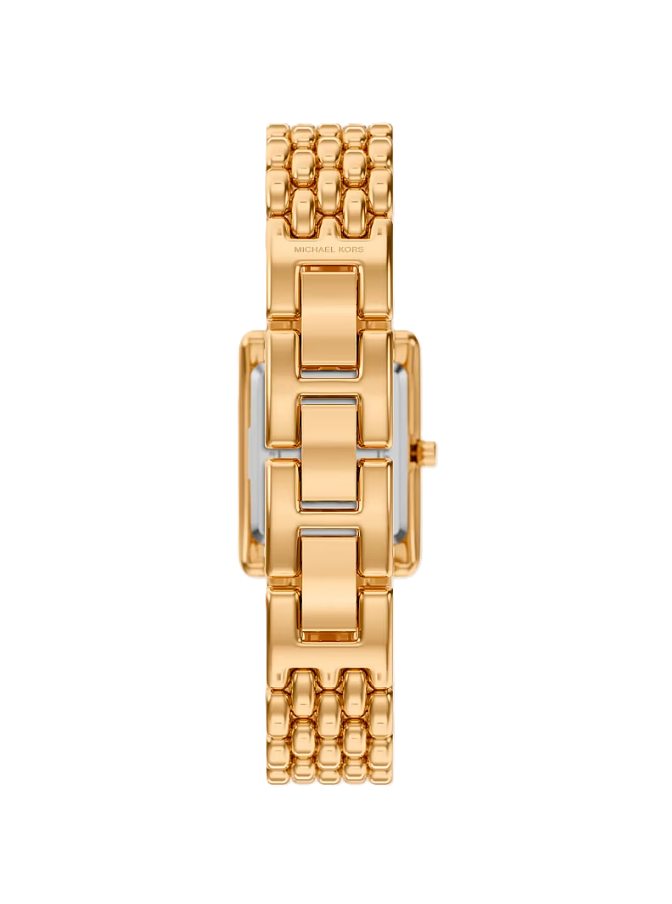 Petite Essex Gold-Tone Watch | Gold-Tone Stainless Steel | 20mm x 27mm Rectangular Case | Quartz 3-Hand Movement - Brownee Jewelers