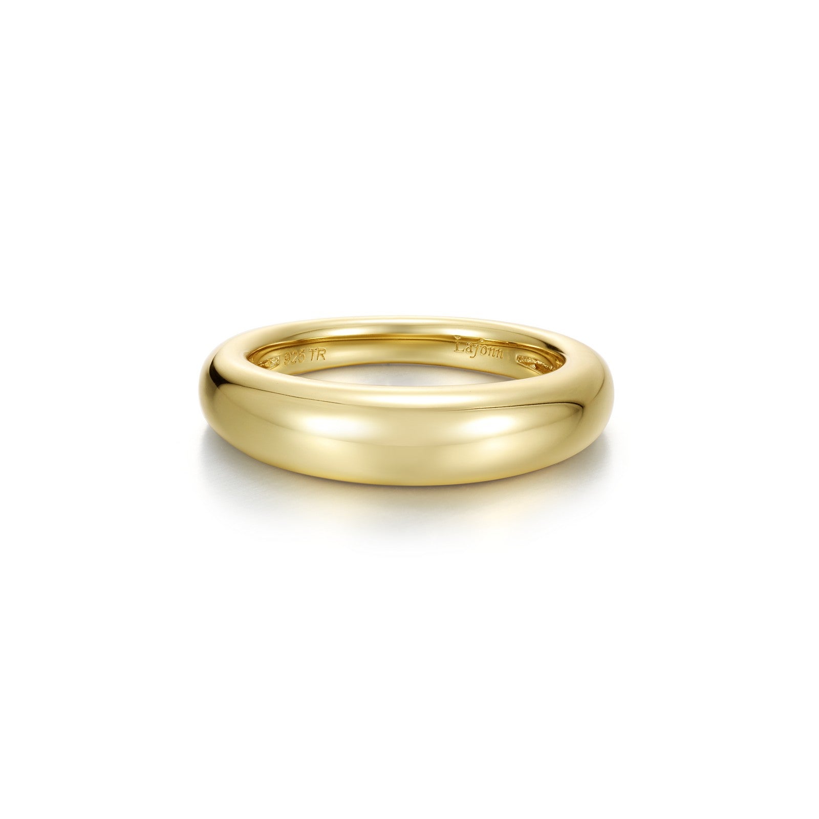 High-Polish Gold-Plated Sterling Silver Graduated Domed Ring