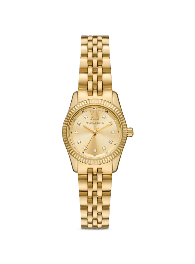 Petite Lexington Pavé Gold-Tone Watch | Michael Kors | Gold-Tone Stainless Steel | 26mm Case | Crystal Index Dial - Brownee Jewelers