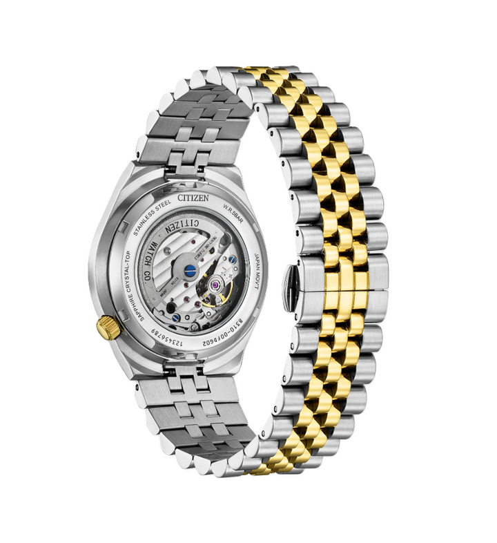CITIZEN TSUYOSA 60 | MEN'S AUTOMATIC WATCH | TWO-TONE STAINLESS STEEL | GREEN DIAL | NK0024-54X - Brownee Jewelers