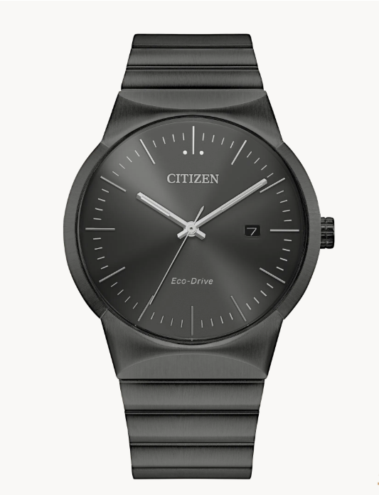 Citizen Axiom | Eco-Drive Watch | Grey Ion-Plated Stainless Steel | Grey Dial | Date Display | BM7587-52H - Brownee Jewelers
