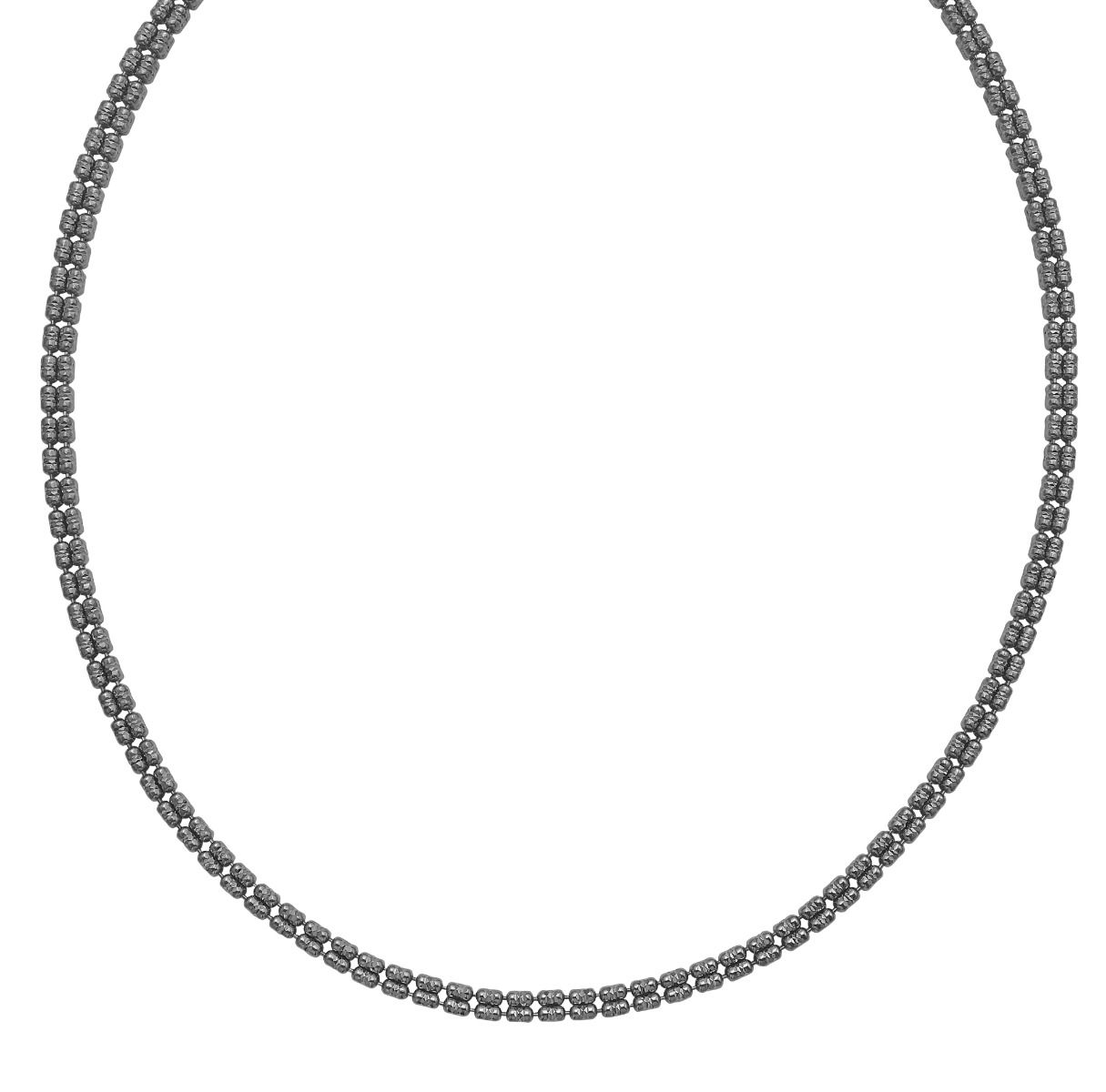 20 Inch Gunmetal Sterling Silver Ice Chain Necklace with 3.9 Millimeter Thickness and Lobster Clasp