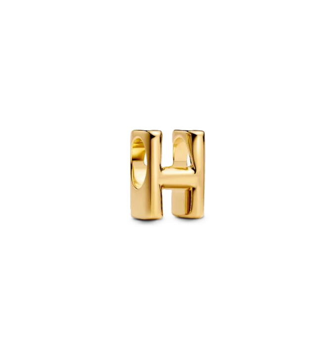 Pandora Letter "H" Charm in 14K Gold Plating