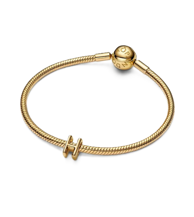 Pandora Letter "H" Charm in 14K Gold Plating