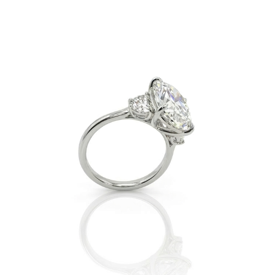 Oval Lab-Grown Diamond Ring | 14K White Gold | Diamond | Three Stone | Engagement Ring - Brownee Jewelers