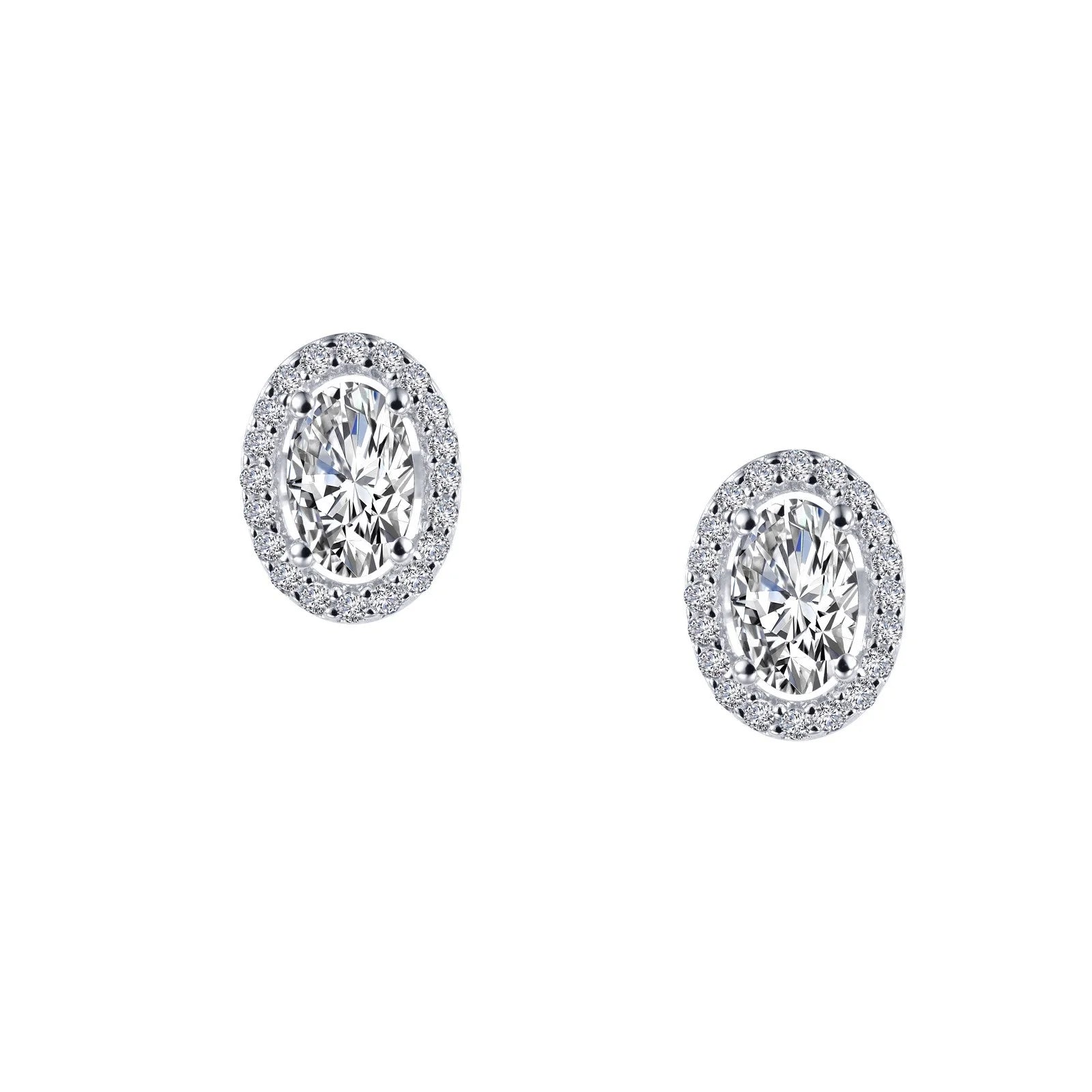 Oval CZ Halo Stud Earrings | Sterling Silver | Cubic Zirconia - Brownee Jewelers