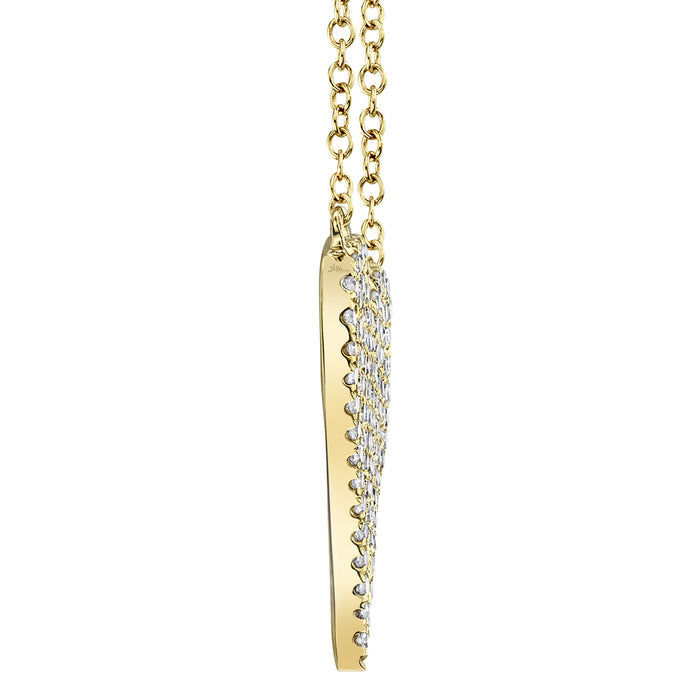 14K YELLOW GOLD 0.21CT DIAMOND PAVE HEART NECKLACE