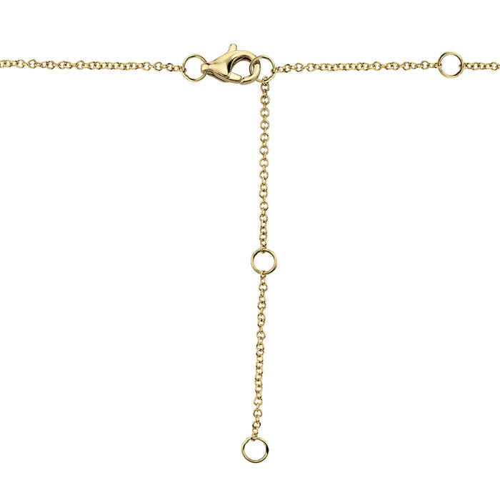 14K YELLOW GOLD 0.21CT DIAMOND PAVE HEART NECKLACE