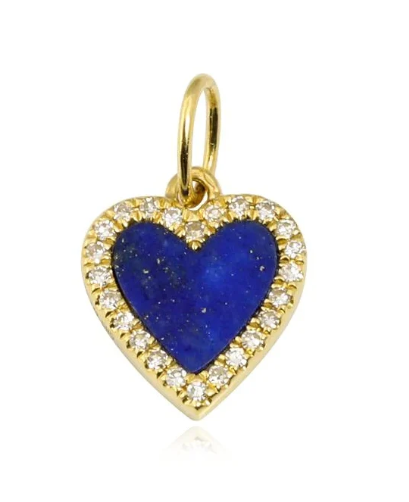 Small Pave Outline Stone Heart Charm - Brownee Jewelers
