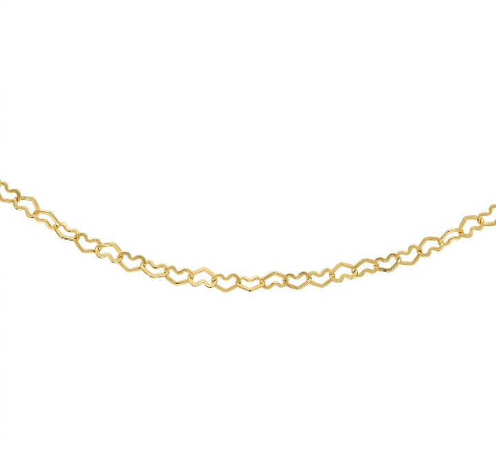 Heart Link Necklace | 14K Yellow Gold | 18 Inches | C19157-18 - Brownee Jewelers