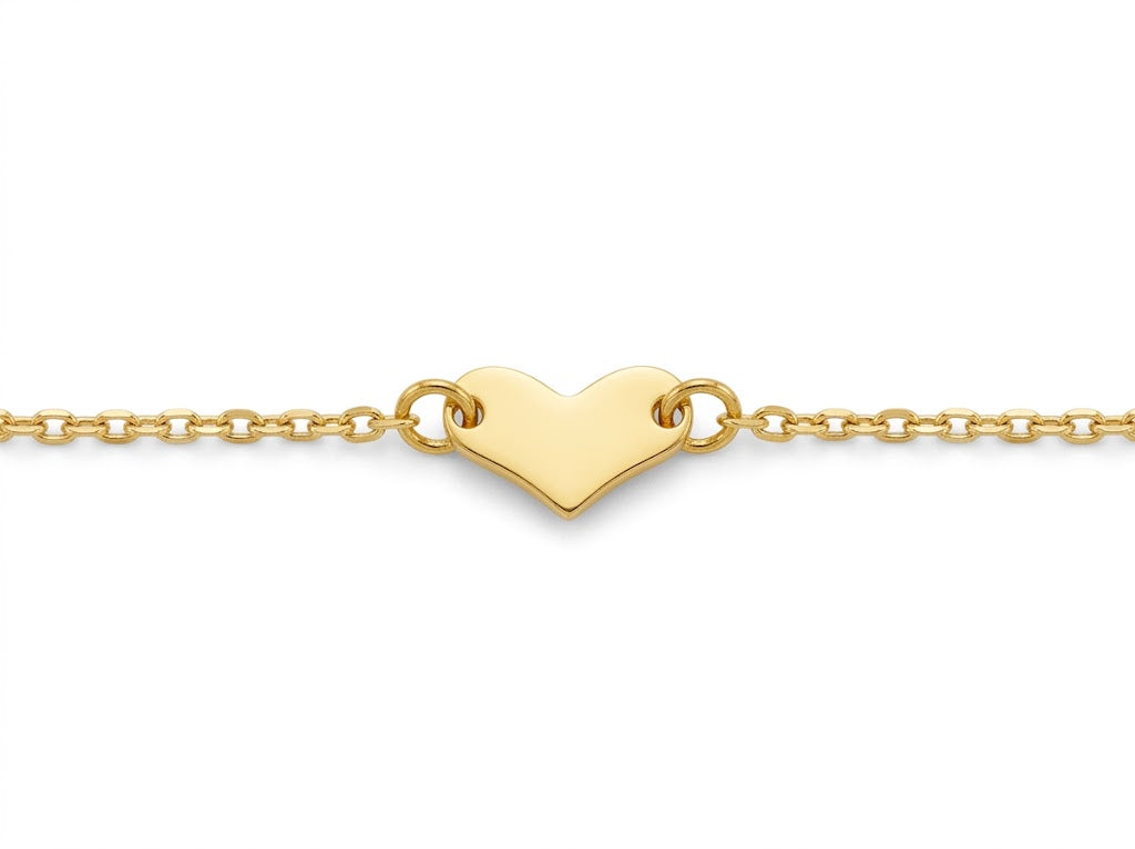 Sterling Silver & 14K Yellow Gold-Plated Heart Station Kids Bracelet