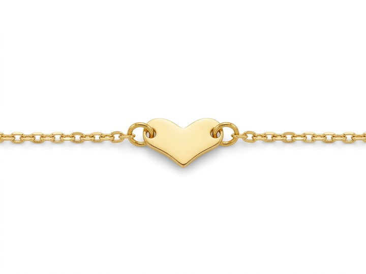 Heart Station Kids Bracelet | Sterling Silver & 14K Yellow Gold-Plated | Adjustable 5–6 Inch Bracelet | GP-02-00251 - Brownee Jewelers